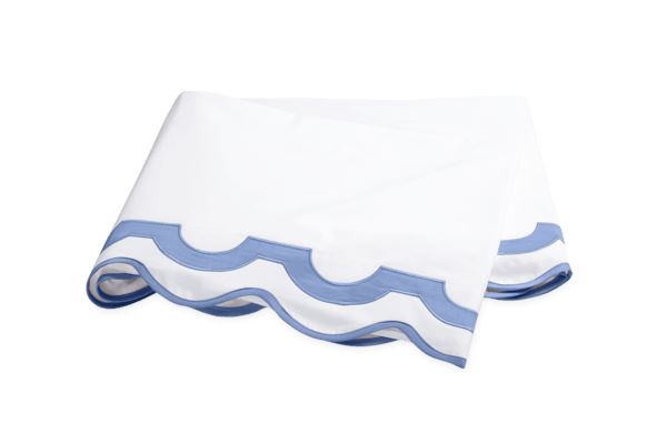 Mirasol King Flat Sheet Bedding Style Matouk White/Azure 