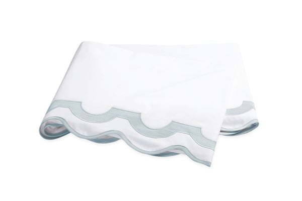 Mirasol King Flat Sheet Bedding Style Matouk White/Pool 