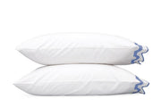 Mirasol King Pillowcase- Single Bedding Style Matouk White/Azure 