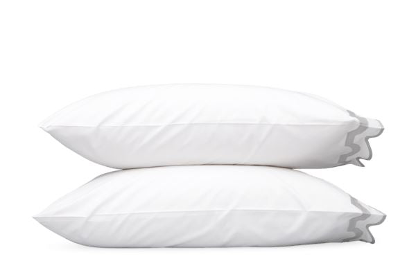 Mirasol King Pillowcase- Single Bedding Style Matouk White/Silver 