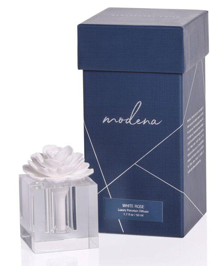 Modena Porcelain Diffuser Home Fragrance Zodax White Rose 