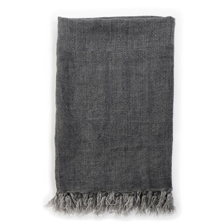 Montauk King Blanket Bedding Style Pom Pom at Home Charcoal 