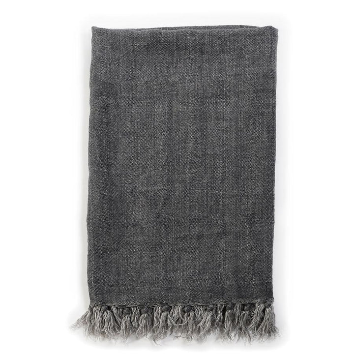 Montauk King Blanket Bedding Style Pom Pom at Home Charcoal 