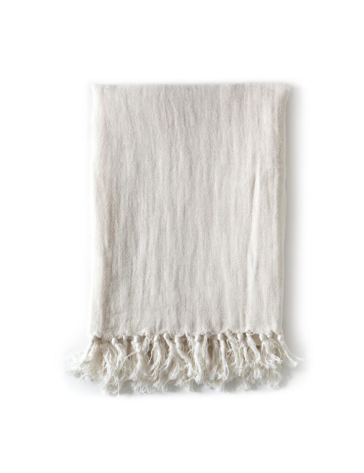 Montauk King Blanket Bedding Style Pom Pom at Home Cream 