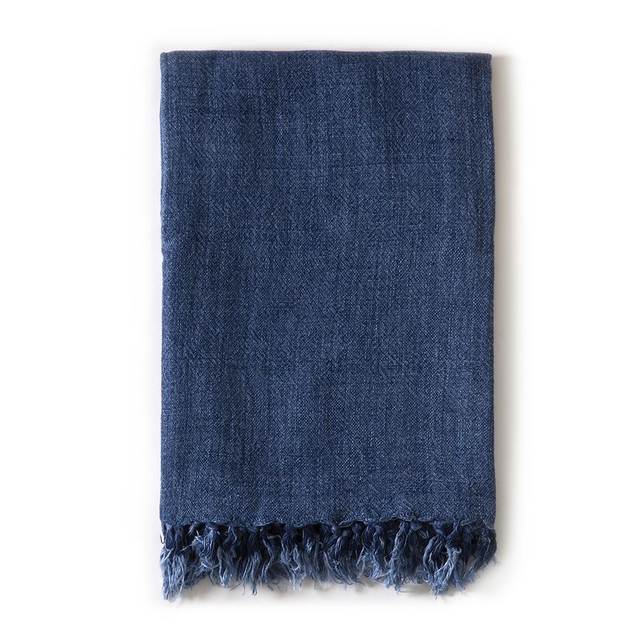 Montauk King Blanket Bedding Style Pom Pom at Home Indigo 