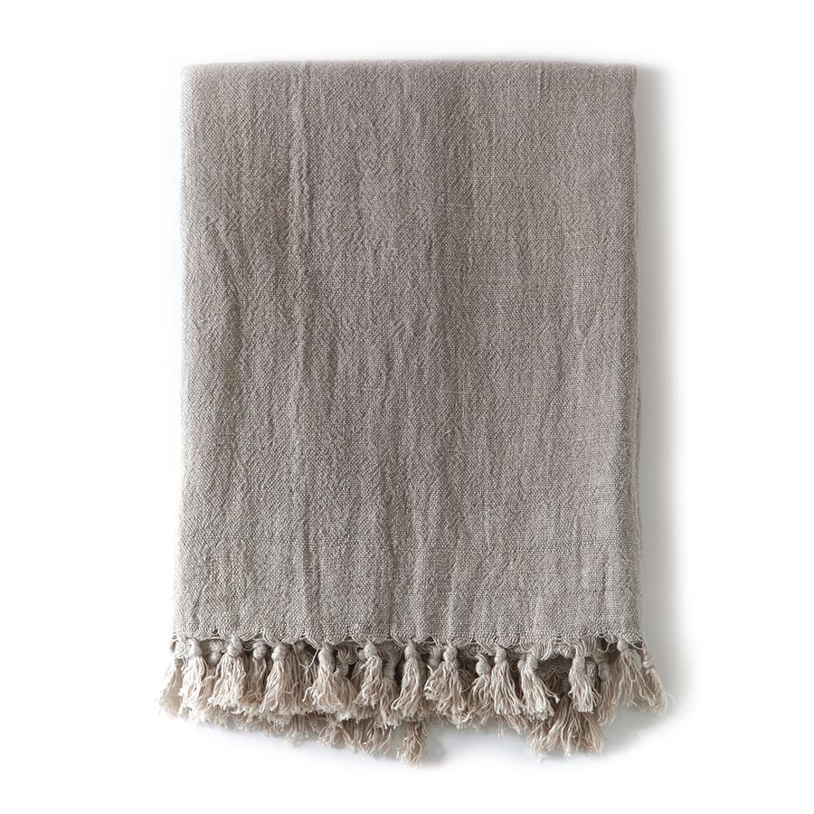 Montauk King Blanket Bedding Style Pom Pom at Home Natural 