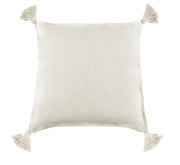 Montauk Pillow with Tassels- 20x20 Bedding Style Pom Pom at Home Cream 