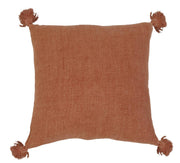 Montauk Pillow with Tassels- 20x20 Bedding Style Pom Pom at Home Terra Cotta 