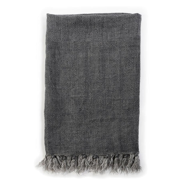 Montauk Throw Bedding Style Pom Pom at Home Charcoal 