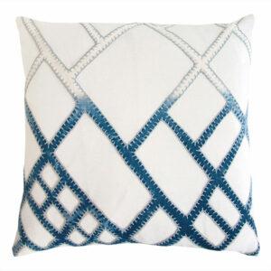 Net Applique 16" x 36" Decorative Pillow Kevin O'Brien Azul 