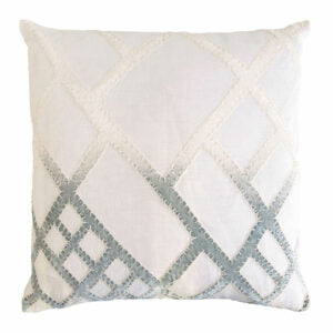 Net Applique Pillow 22" Decorative Pillow Kevin O'Brien Sage White 