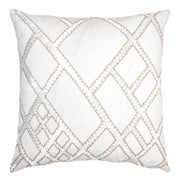 Net Applique Pillow 22" Decorative Pillow Kevin O'Brien White Latte 
