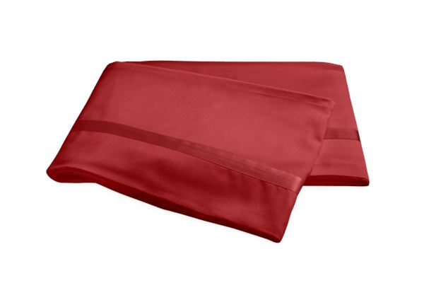 Nocturne Full/Queen Flat Sheet Bedding Style Matouk Scarlet 