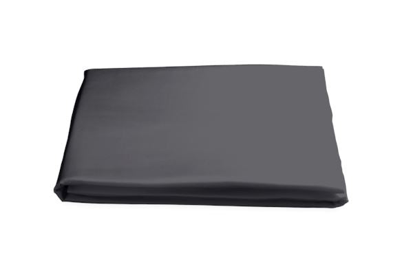 Nocturne King Fitted Sheet Bedding Style Matouk Charcoal 