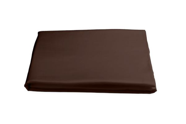Nocturne King Fitted Sheet Bedding Style Matouk Chocolate 