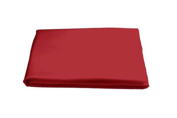 Nocturne King Fitted Sheet Bedding Style Matouk Scarlet 