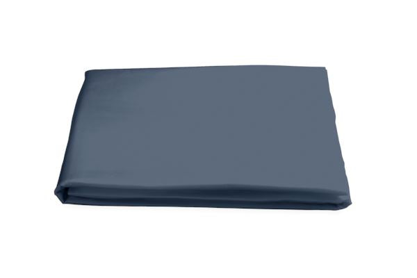 Nocturne King Fitted Sheet Bedding Style Matouk Steel Blue 