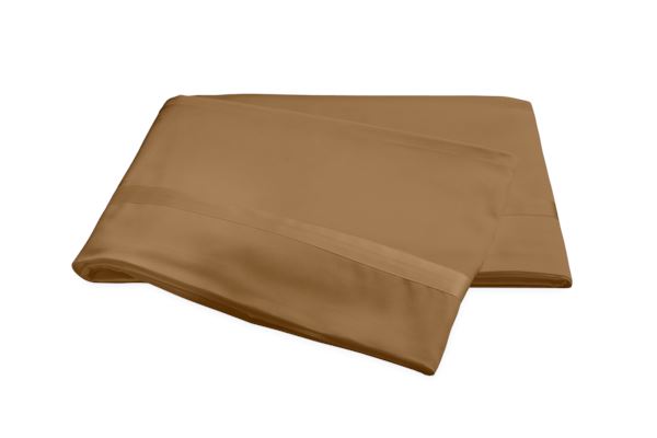 Nocturne King Flat Sheet Bedding Style Matouk Bronze 