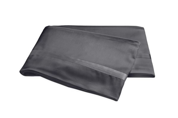Nocturne King Flat Sheet Bedding Style Matouk Charcoal 