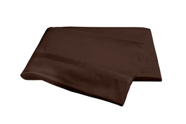 Nocturne King Flat Sheet Bedding Style Matouk Chocolate 