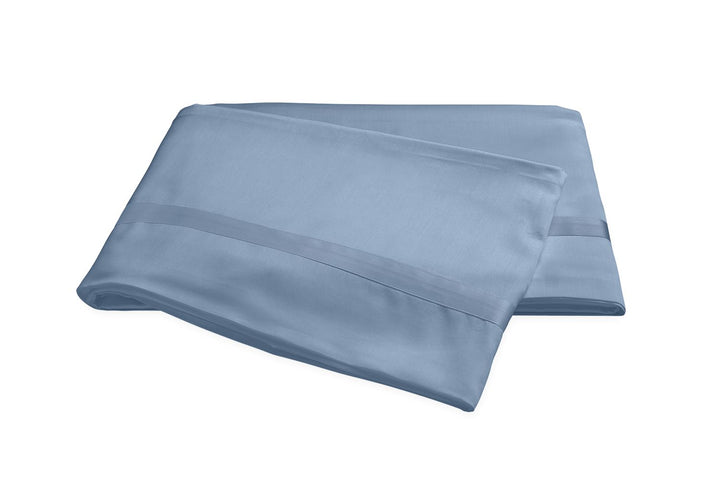 Nocturne King Flat Sheet Bedding Style Matouk Hazy Blue 