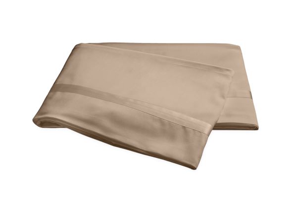 Nocturne King Flat Sheet Bedding Style Matouk Khaki 