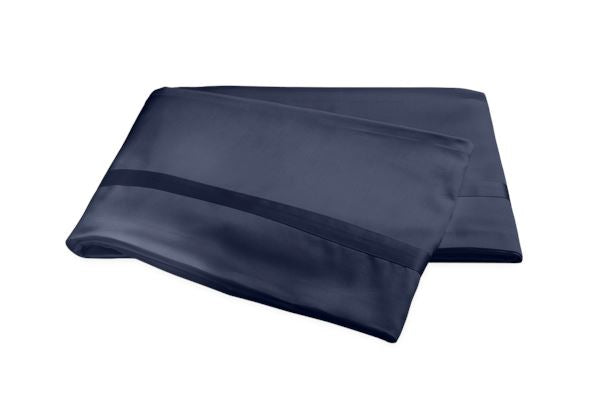 Nocturne King Flat Sheet Bedding Style Matouk Navy 