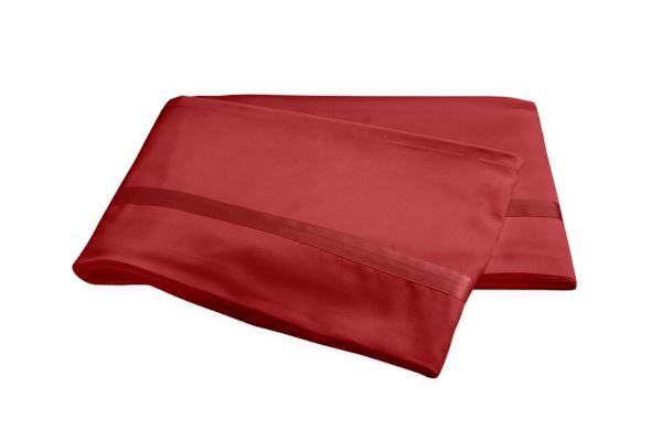 Nocturne King Flat Sheet Bedding Style Matouk Scarlet 