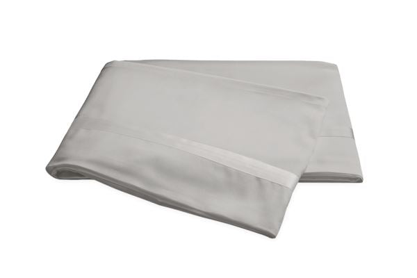 Nocturne King Flat Sheet Bedding Style Matouk Silver 