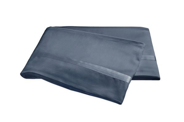 Nocturne King Flat Sheet Bedding Style Matouk Steel Blue 