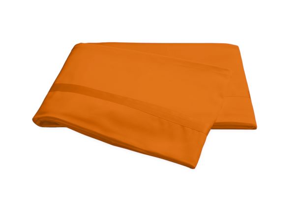 Nocturne King Flat Sheet Bedding Style Matouk Tangerine 