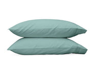 Nocturne King Pillowcase- Single Bedding Style Matouk Aquamarine 