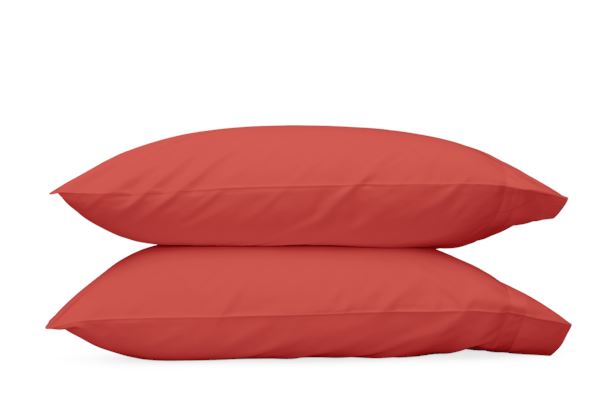 Nocturne King Pillowcase- Single Bedding Style Matouk Coral 