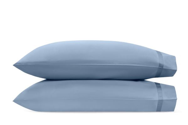 Nocturne King Pillowcase- Single Bedding Style Matouk Hazy Blue 