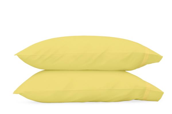 Nocturne King Pillowcase- Single Bedding Style Matouk Lemon 