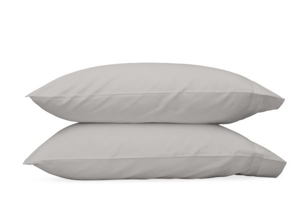 Nocturne King Pillowcase- Single Bedding Style Matouk Silver 