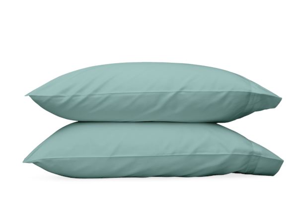 Nocturne Standard Pillowcase- Single Bedding Style Matouk Aquamarine 