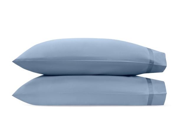 Nocturne Standard Pillowcase- Single Bedding Style Matouk Hazy Blue 
