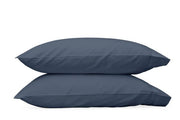 Nocturne Standard Pillowcase- Single Bedding Style Matouk Steel Blue 