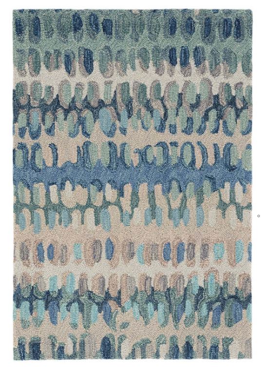 Paint Chip Blue Micro Hooked Wool Rug Rugs Dash and Albert 