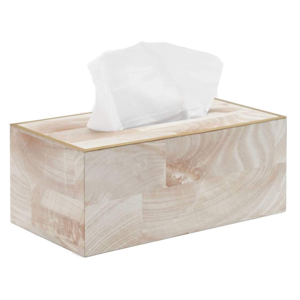 White Rectangular Tissue Box Cover