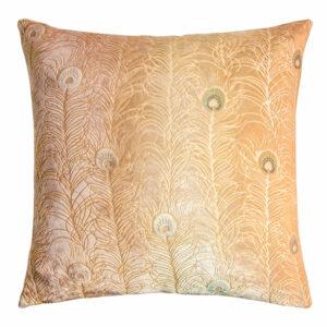 Peacock Feather 14x20 Decorative Pillow Kevin O'Brien Gold Beige 