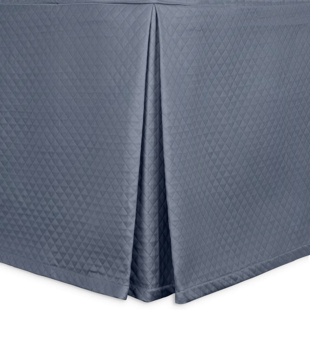 Petra King Bedskirt Bedding Style Matouk Steel Blue 