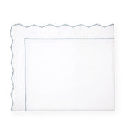 Pettine Full/Queen Flat Sheet Bedding Style Sferra White Sky 