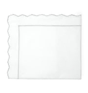 Pettine Full/Queen Flat Sheet Bedding Style Sferra White Tin 