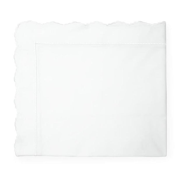 Pettine Full/Queen Flat Sheet Bedding Style Sferra White White 