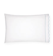 Pettine Standard Pillowcase - pair Bedding Style Sferra White Sky 
