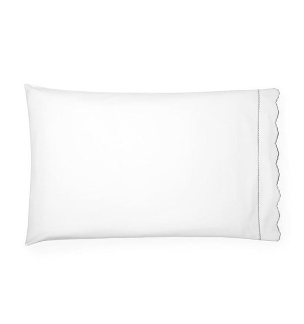 Pettine Standard Pillowcase - pair Bedding Style Sferra White Tin 