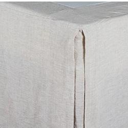Pleated Linen Cal King Bedskirt Bedding Style Pom Pom at Home Flax 