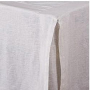 Pleated Linen King Bedskirt Bedding Style Pom Pom at Home White 